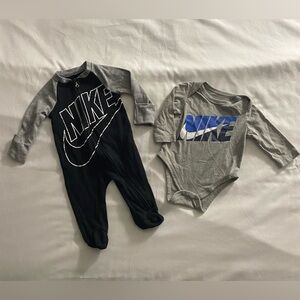 Nike Kids One Piece Footies and Onesie. Size 3 Months